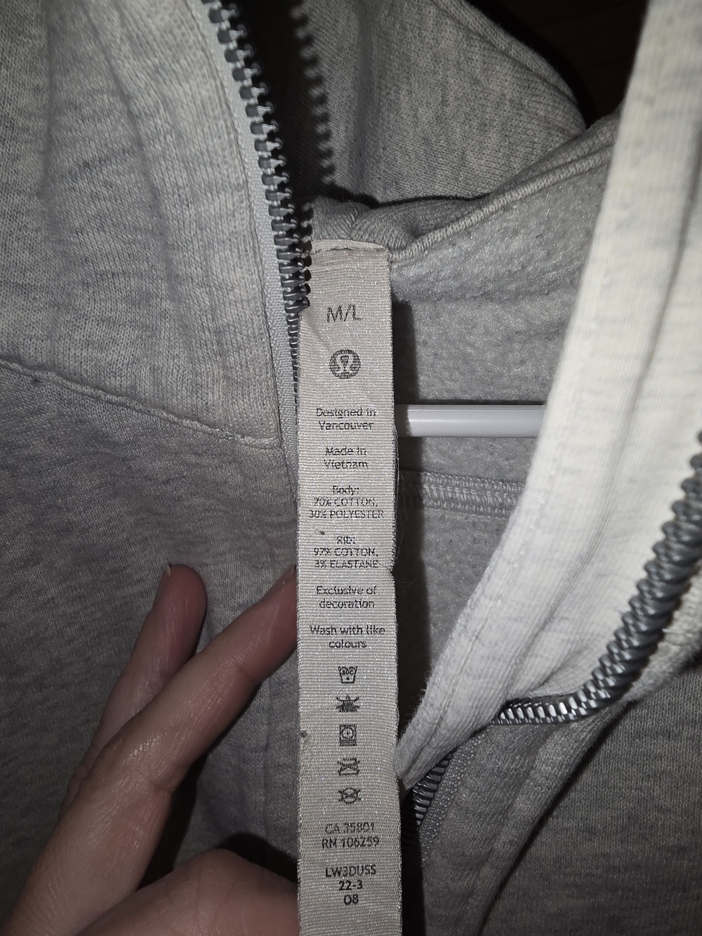 lululemon athletica Heather Light Gray Zip Hoodie
